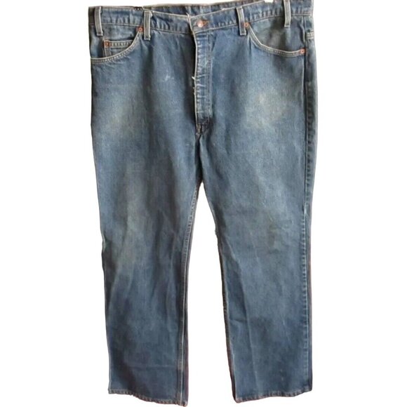 Vintage Mens Levi's Jeans 42x32 517 Men's Orange Tab Bootcut Raw Denim Jeans USA - Picture 1 of 6